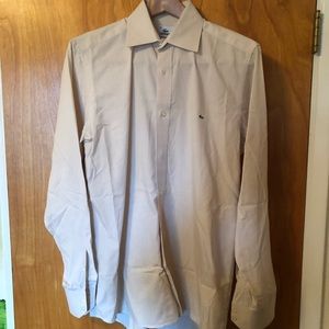 Lacoste Long-Sleeve Button Down Men’s Shirt Sz 40 (Medium) Cream
